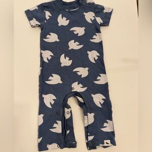 TurtleDove London Blue Bird Print Kids romper size 6/12 months smoke free